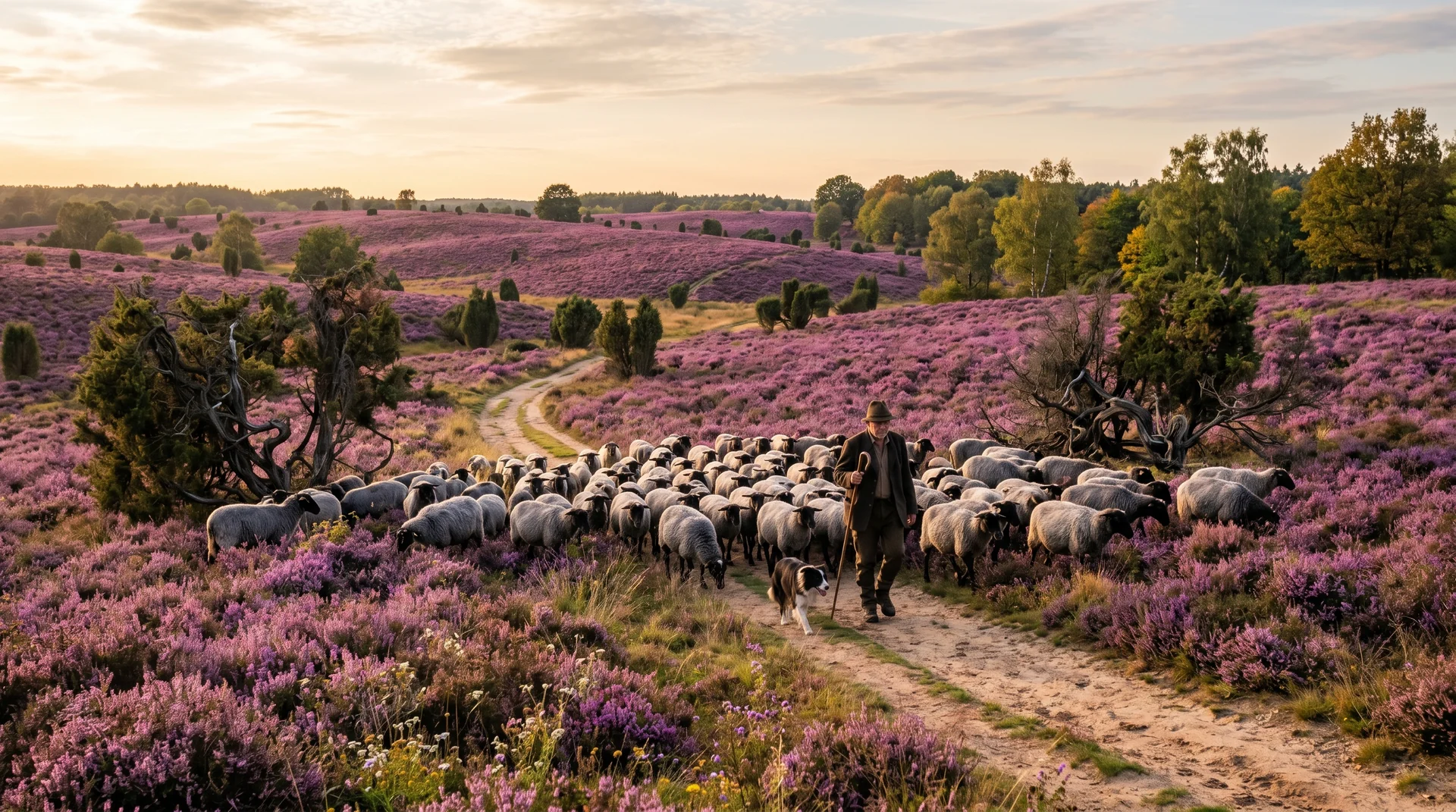 Ruhige Heidelandschaft in Deutschland als Motiv für rechtssichere naturnahe Wohnmobilplanung.
