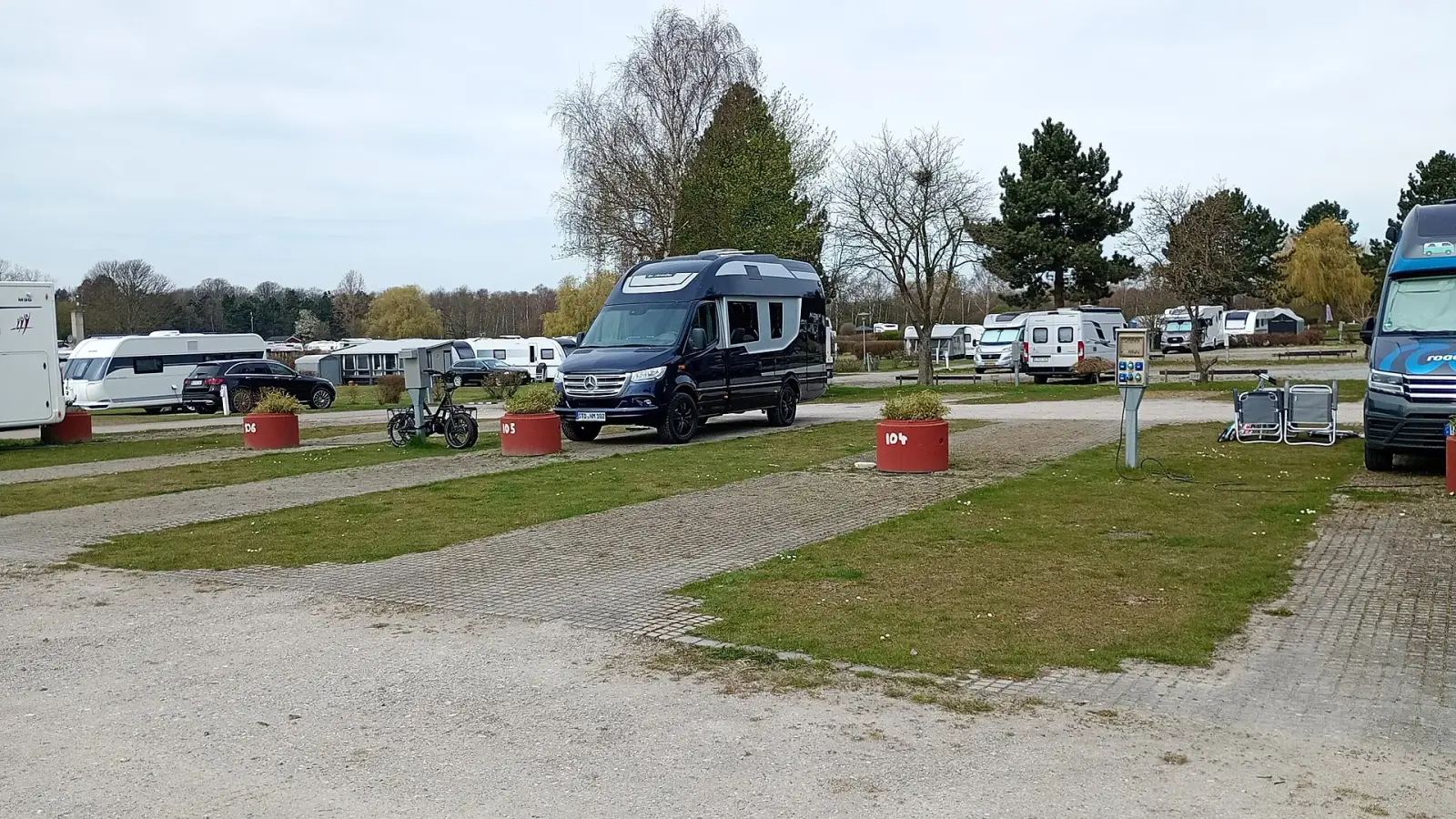 Wohnmobilstellplätze am DCU Camping Absalon bei Kopenhagen.